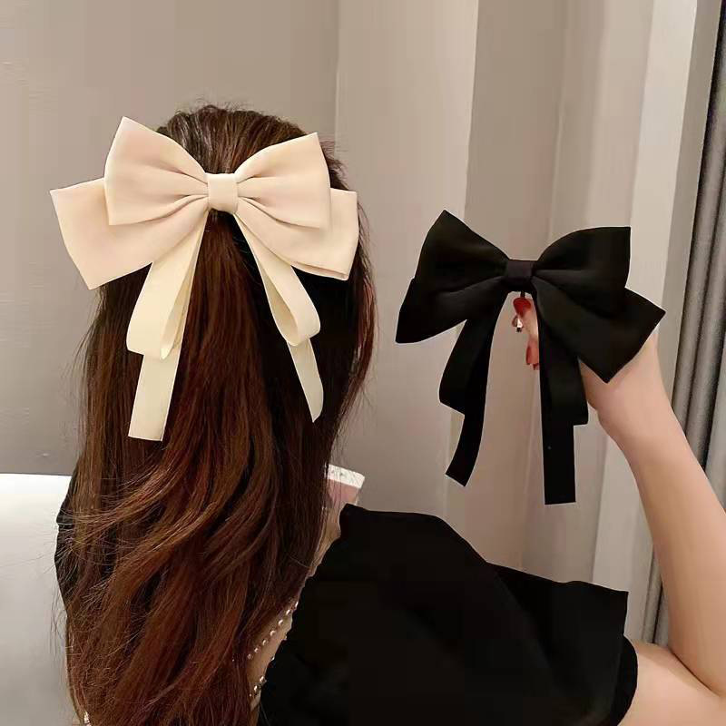 Large Velvet Hair Bow (Black)