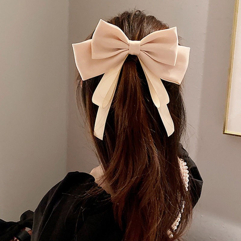 Black Velvet Hair Bow for Women Girls, Spring Bows Hair Clips Large Ribbon  Bowknot Hairclip French Barrette Hair Ties Accessories for Baby Teens Kids