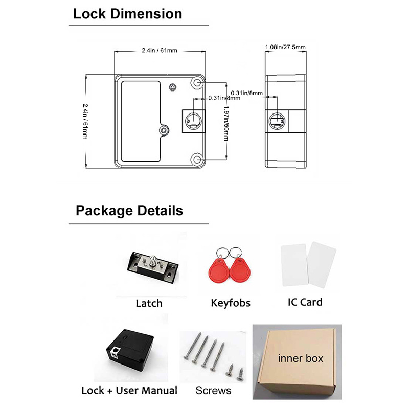 Serrure de meuble Smart Security Hidden Rfid Cabinet Lock