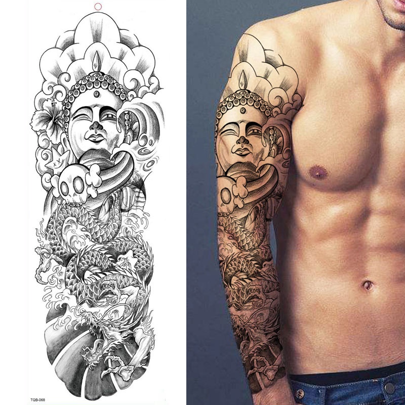 Grands Autocollants Tatouage Bras Complet Hommes Tatouage - Temu Belgium