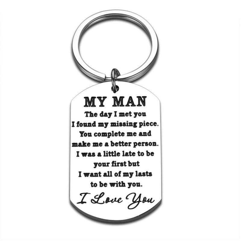 Personalised Initial Keyring For Men - Unique Birthday Gift Him