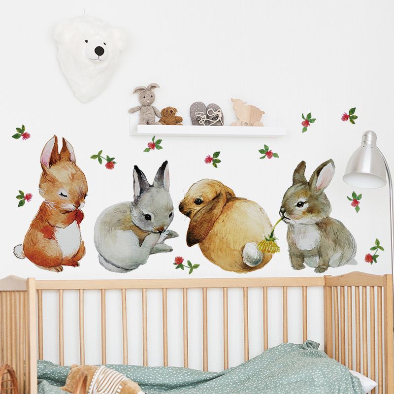 1pc Decorative Cartoon Cute Sticker Removable Sticker Home Rabbits Bedroom  Wall Sticker Tv Background Wall Decoration | Free Shipping For New Users |  Temu