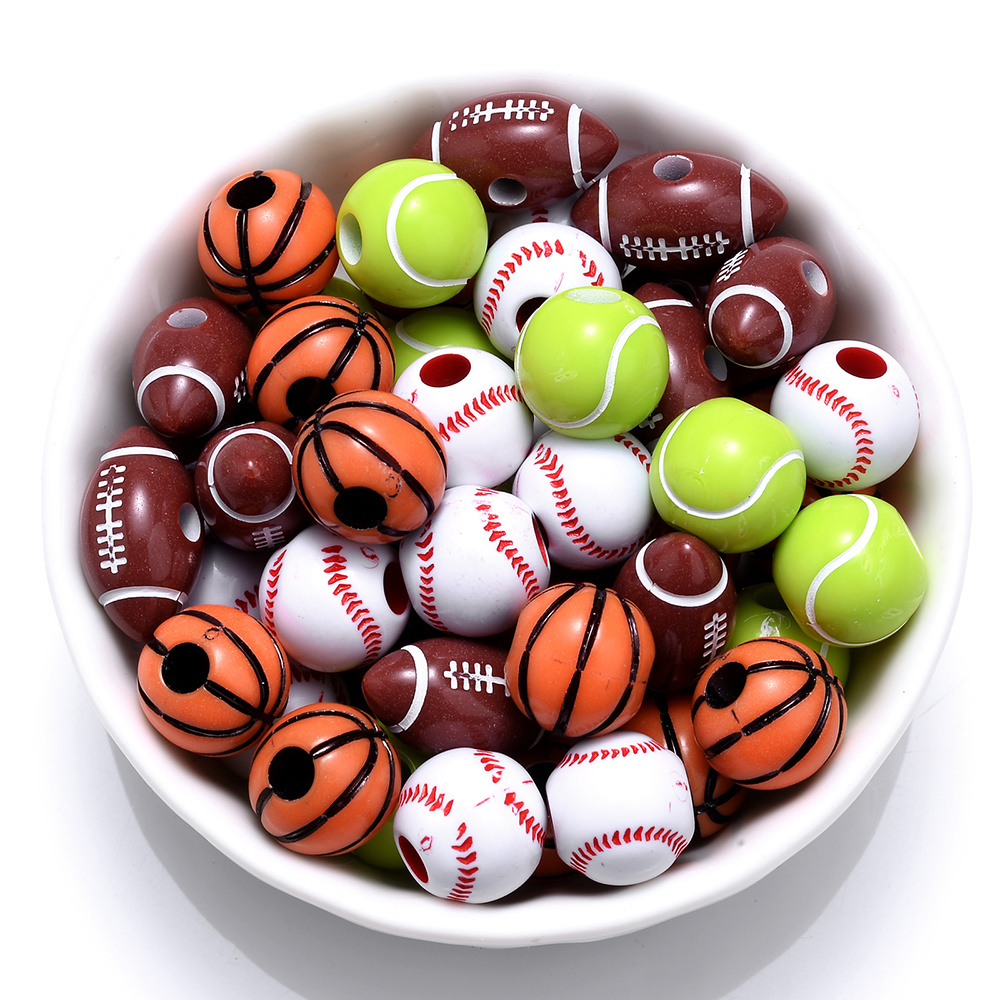 Wholesale FootBall/Soccer Ball Craft Style Acrylic Beads 