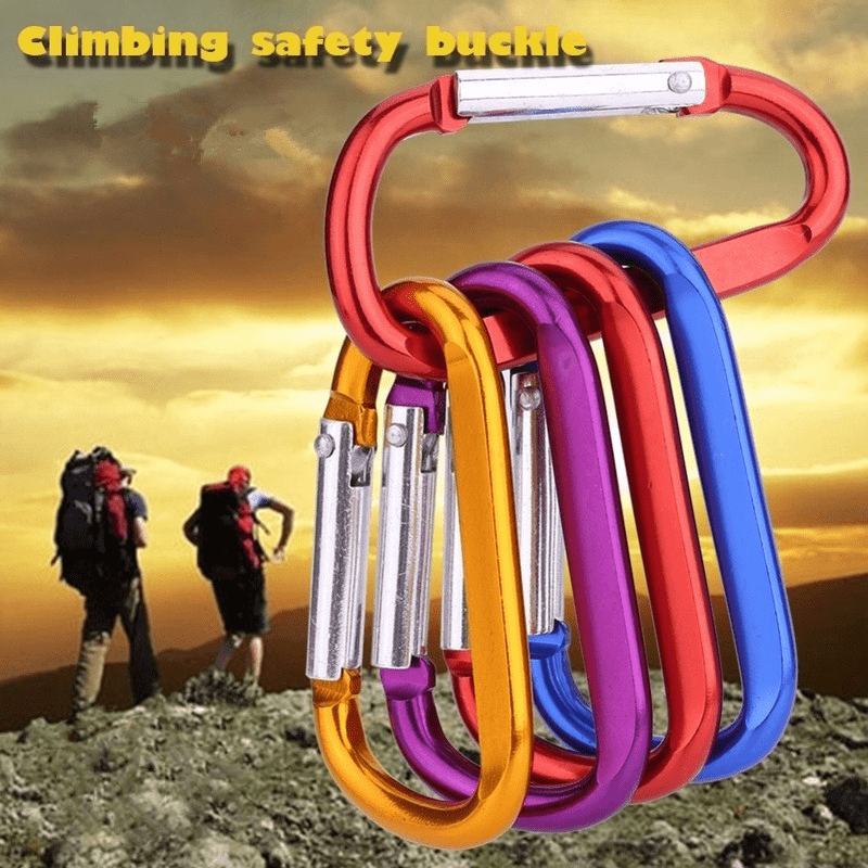 Outdoor 4mm Heavy Duty Safety Carabiner Buckle Plastic Spring Snap