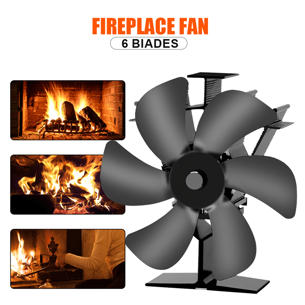 Wood Stove Pipe Fireplace Fan with Magnetic Thermometer, 6 Blades Fan –  GrillPartsReplacement - Online BBQ Parts Retailer