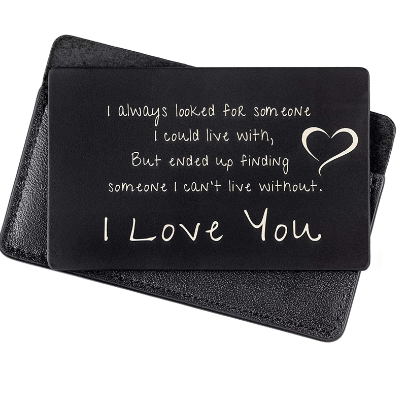 Anniversary Gifts for Men: Metal Wallet Card LOVE Note