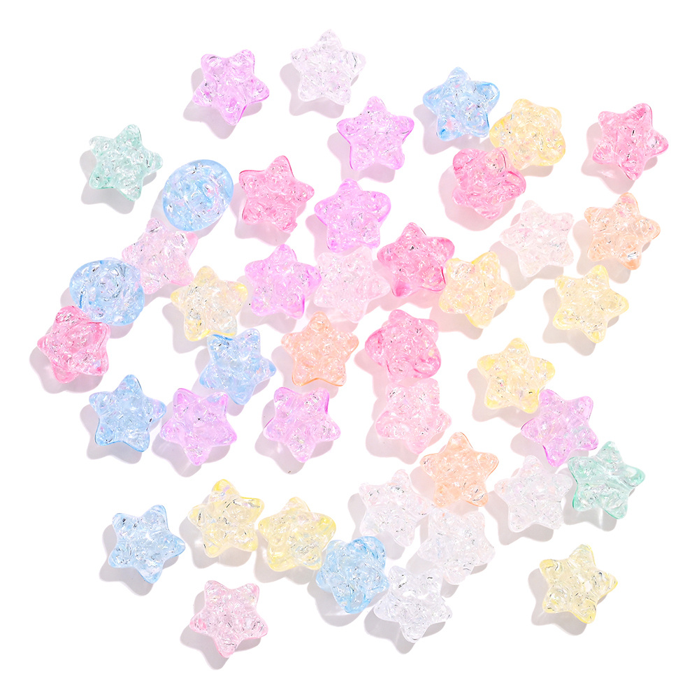 Frosted Star Beads, Kawaii Star Shaped Beads, Clear Star Beads for Jewelry  Making, Pastel Star Beads for Bracelet 