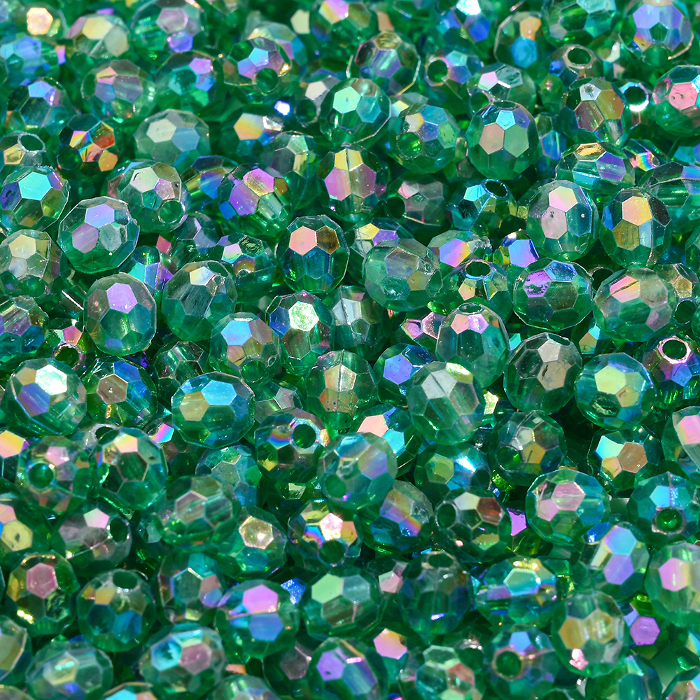 100pcs 6mm diamond beads light blue