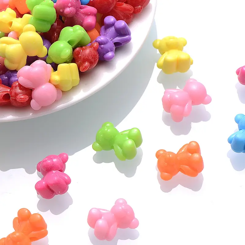 Mix Cute Bear Spacer Beads Big Hole Acrylic Animal Beads For - Temu