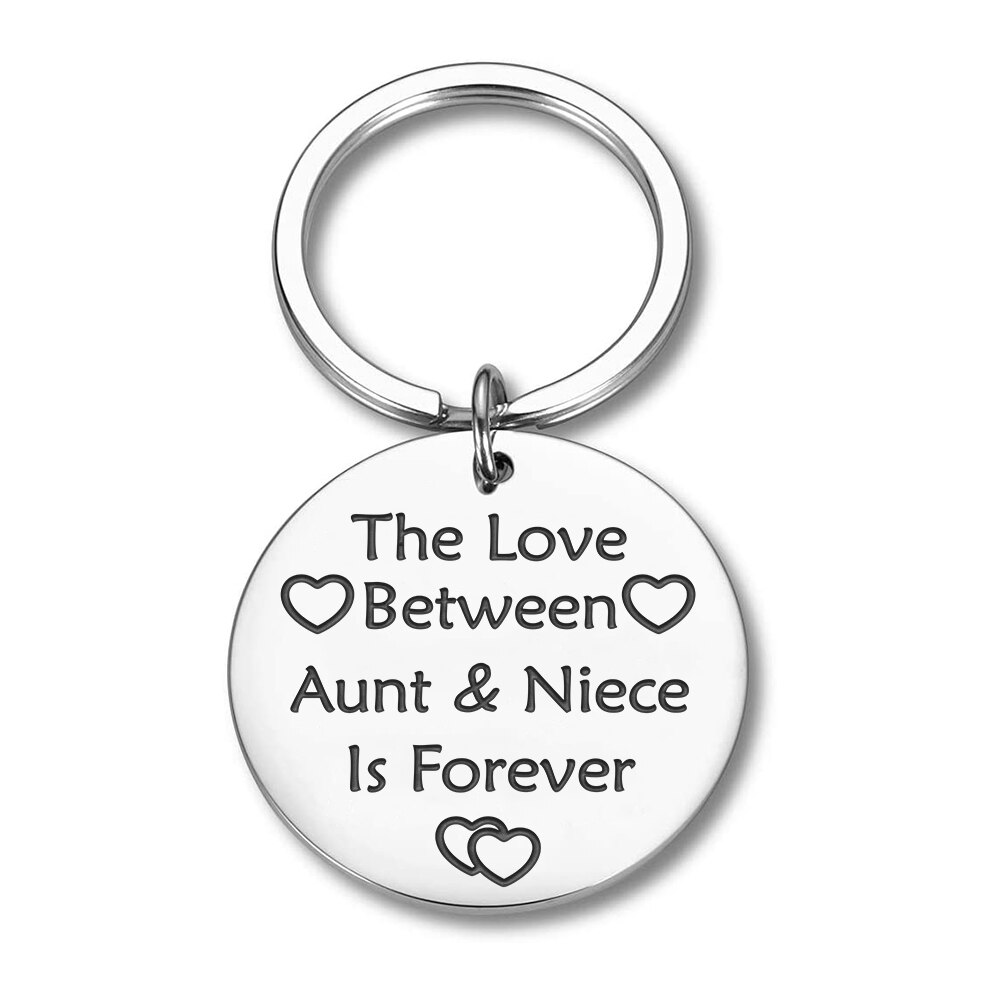 1pc Stainless Steel Round Shaped Carabiner Keychain Gift For Aunt And Niece For Outdoor Backpack And Bottle Decoration Accessories