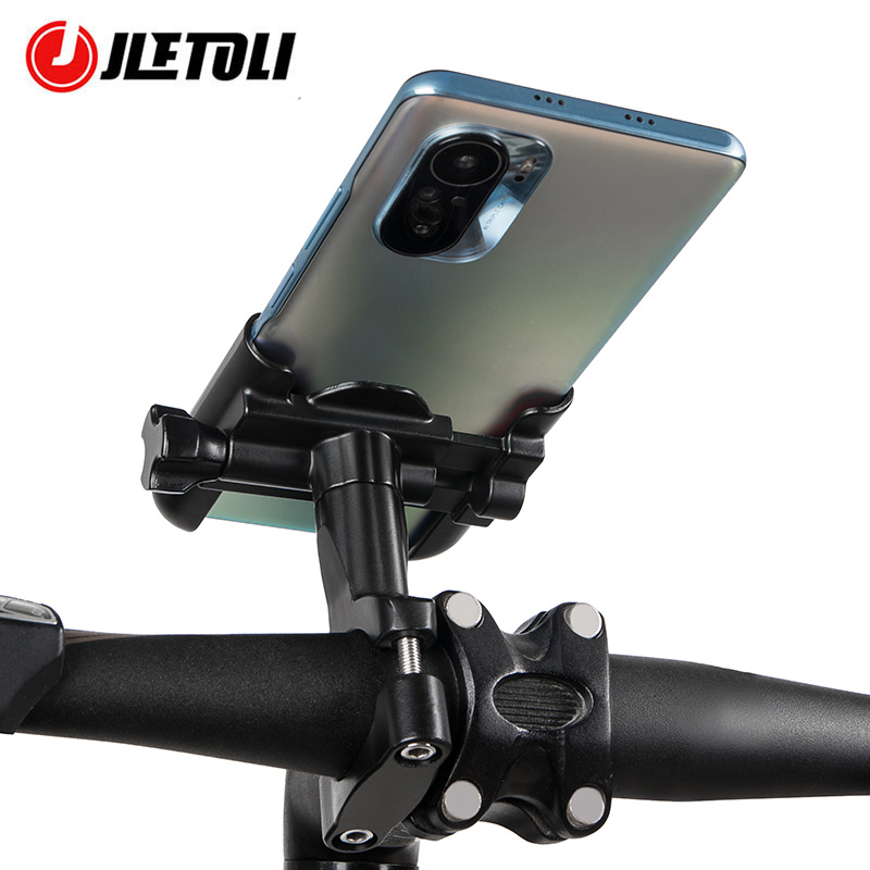 JLETOLI, soporte para teléfono de bicicleta de aleación de aluminio,  rotación de 360 grados, soporte para teléfono de bicicleta, soporte  antideslizant