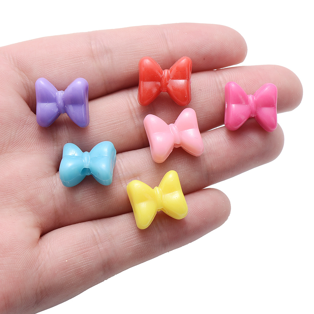 50pcs Colorful Shiny Bowknot Beads Bow Tie Spacer Acrylic Beads For Jewelry  Making Diy Bracelet Necklace Earrings Handicrafts