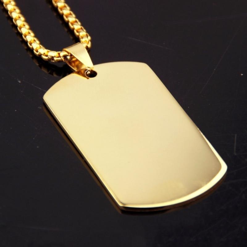 Men's Hip Hop Dog Tag Pendant Necklaces, Chunky Flat Chain Necklaces,Temu