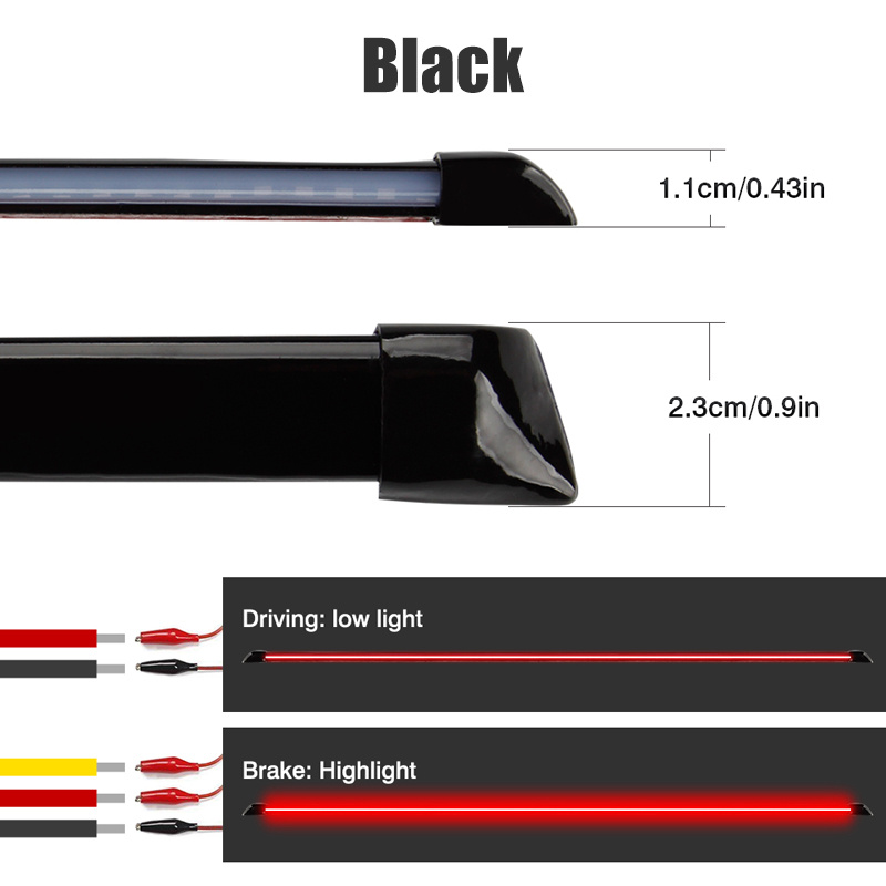 Led Spoiler Light For Car Universal Black Carbon Fiber Rear - Temu