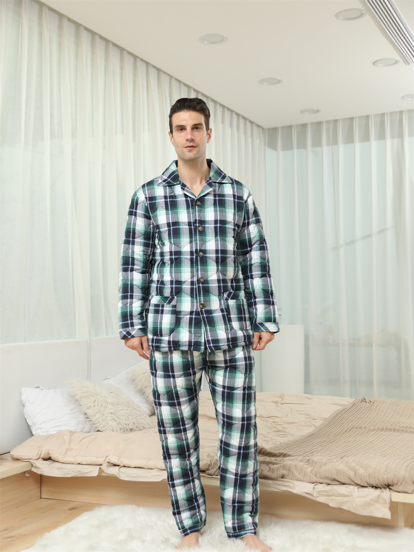 Pijama De Invierno Hombre - Temu