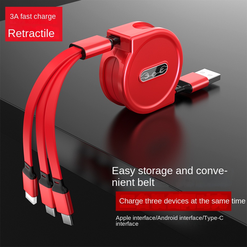 Multi USB Charging Cable 3A, 3 in 1 Fast Charger Cord Connector