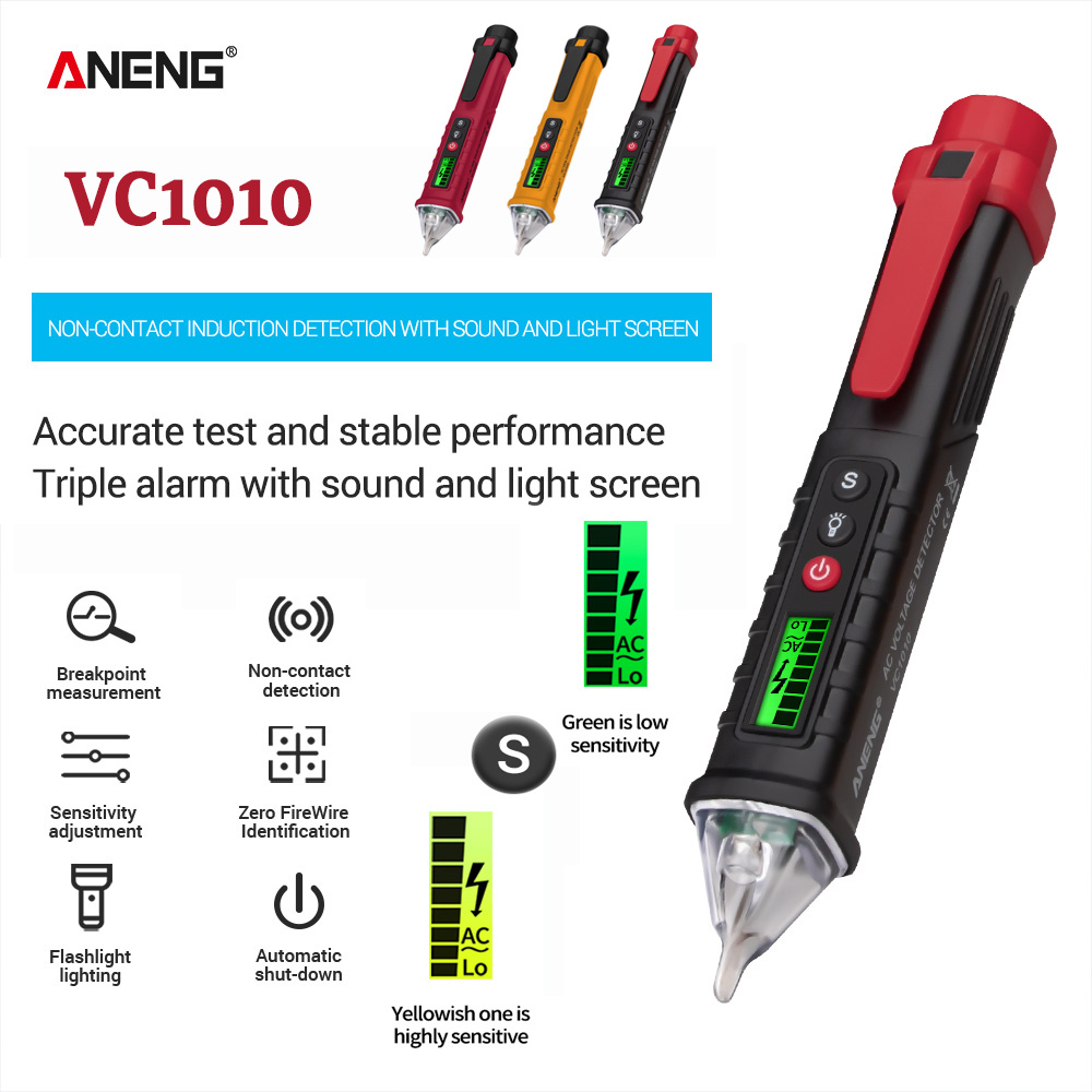 

Vc1010 Electric Tester Pen: Non-contact Voltage Detector For Ac/dc Power Cables (12-1000v)