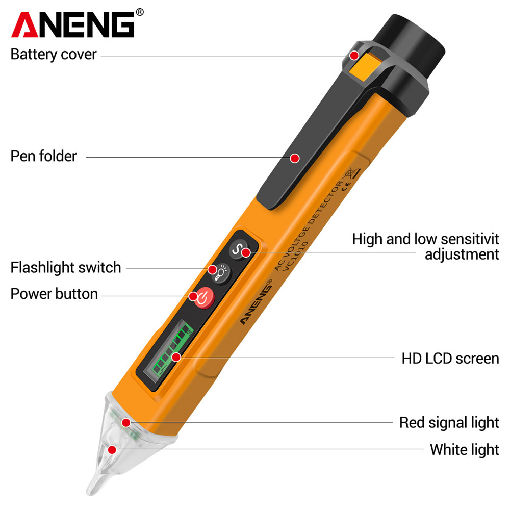 ANENG VC1018 eléctrico voltimetro digital dc panel 1000V tester  electricista tester detector de voltaje comprobador de