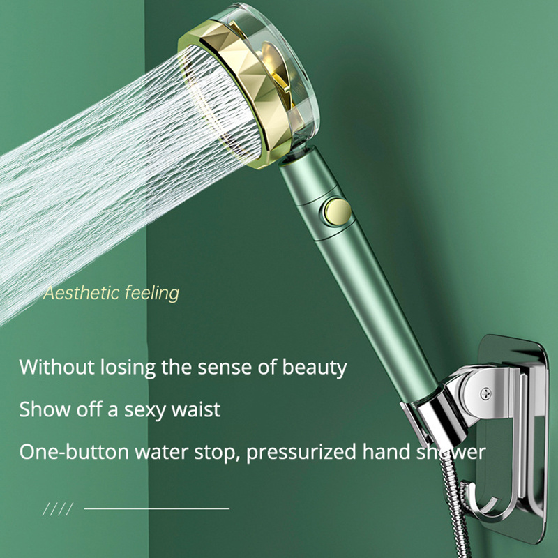 1pc Green Tiny-waist Pressurized Shower Head Powerful Pressurization ...