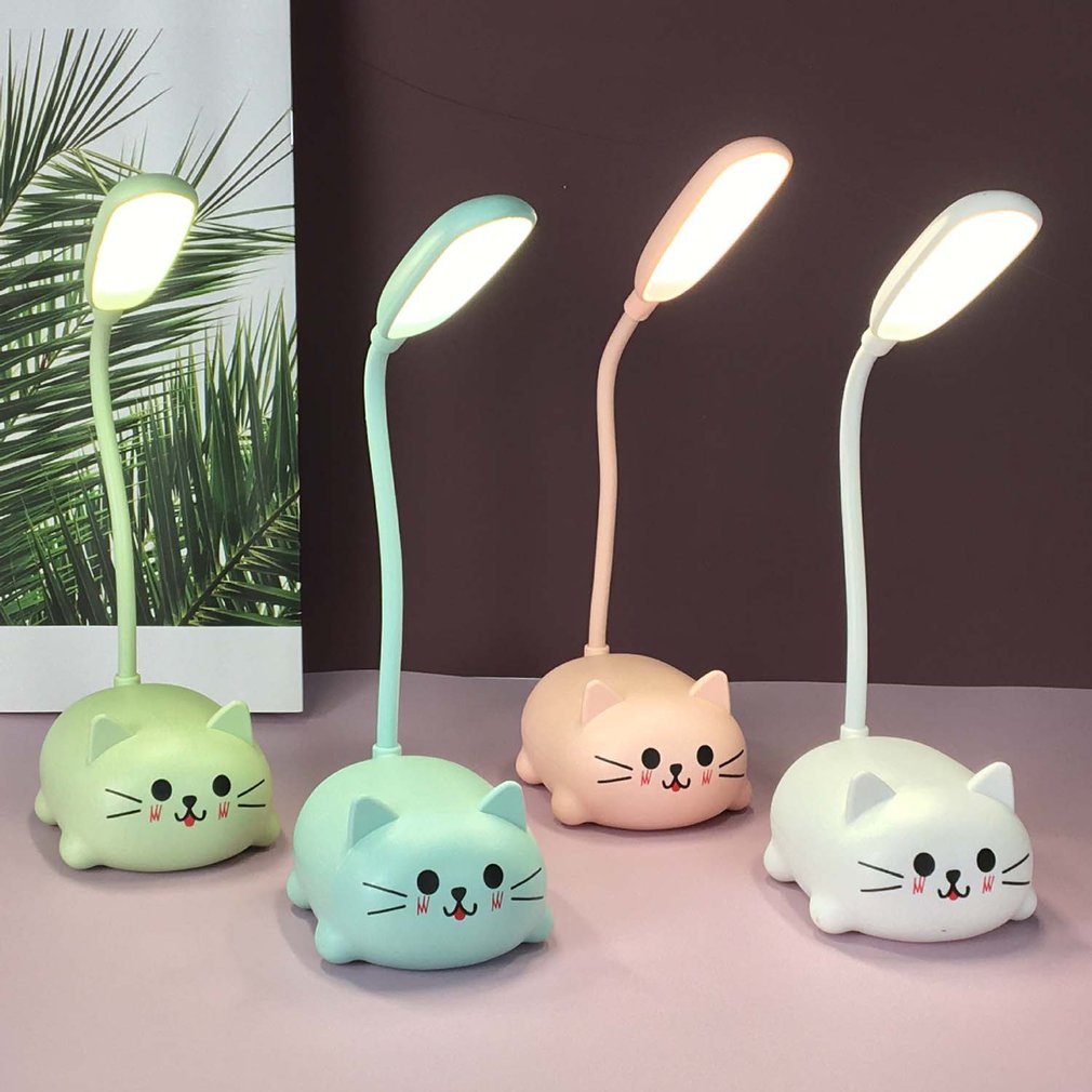 Cartoon Spring LED Night Light USB Charging Student Dormitory Eye  Protection lamp Power Switch Button Luz Nocturna Infantil A - AliExpress