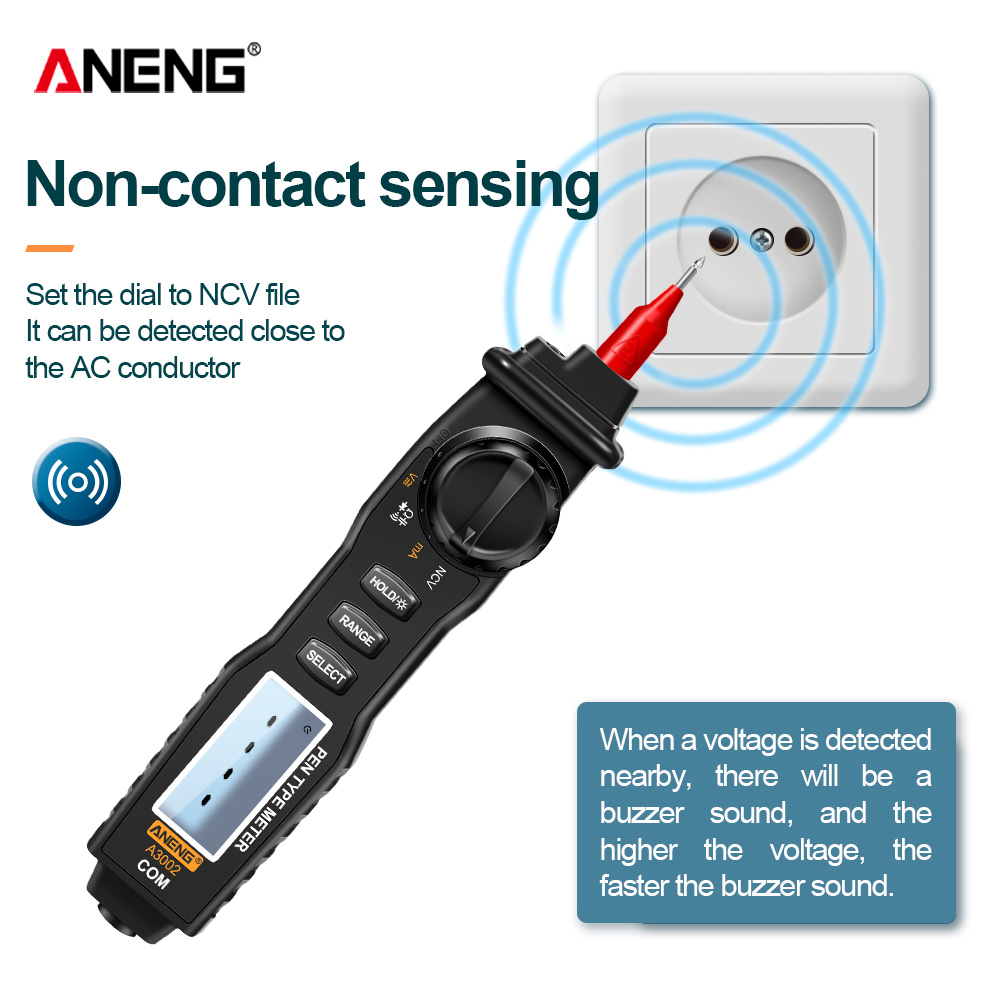 ANENG Digital Multimeter 4000 Counts Pen Type with Non Contact Electric  Tester
