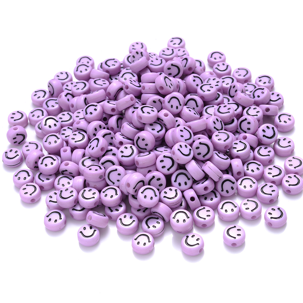 20pcs Double Faced Metal Enamel Smile face Round beads For