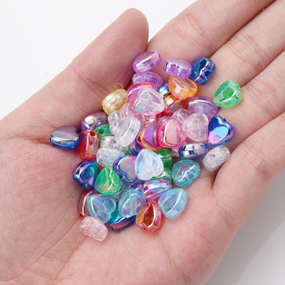  Melius 500pcs Acrylic Heart Beads for Bracelets