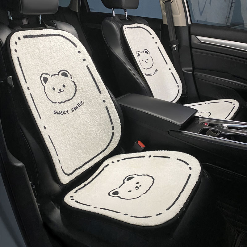1pc Car Seat Cushion: Plush Winter Cover with Heating Pad, Bear Throw  Pillow for All Seasons Comfort!