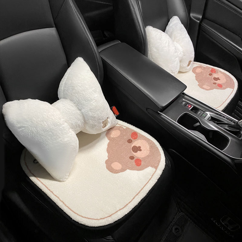 1pc Cartoon Car Lumbar Back Support Pillow For All Seasons, Seat