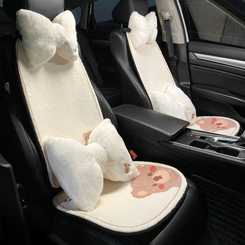 1pc Cartoon Car Lumbar Back Support Pillow For All Seasons, Seat