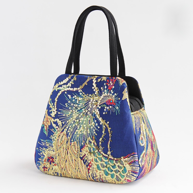 Sequin Embroidery Handbag Women's Canvas Tote Bag - Clothing, Shoes ...