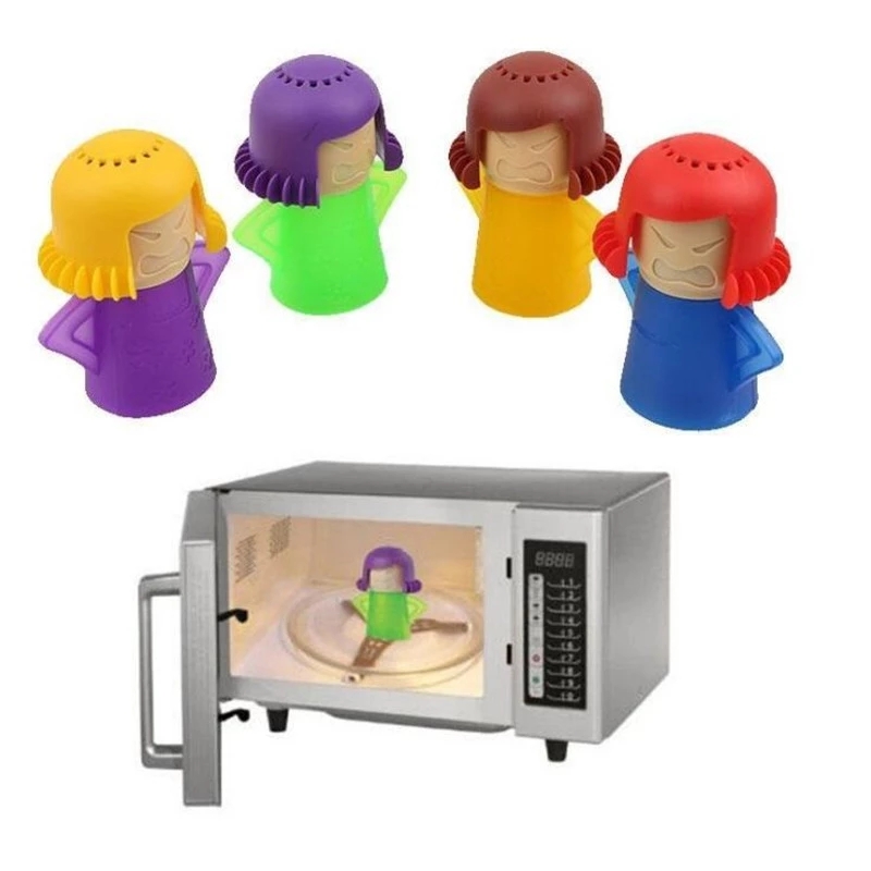 Microwave Oven Steam Cleaner - Multicolor 3D Cartoon Silicone Easy Cleaning  Tool