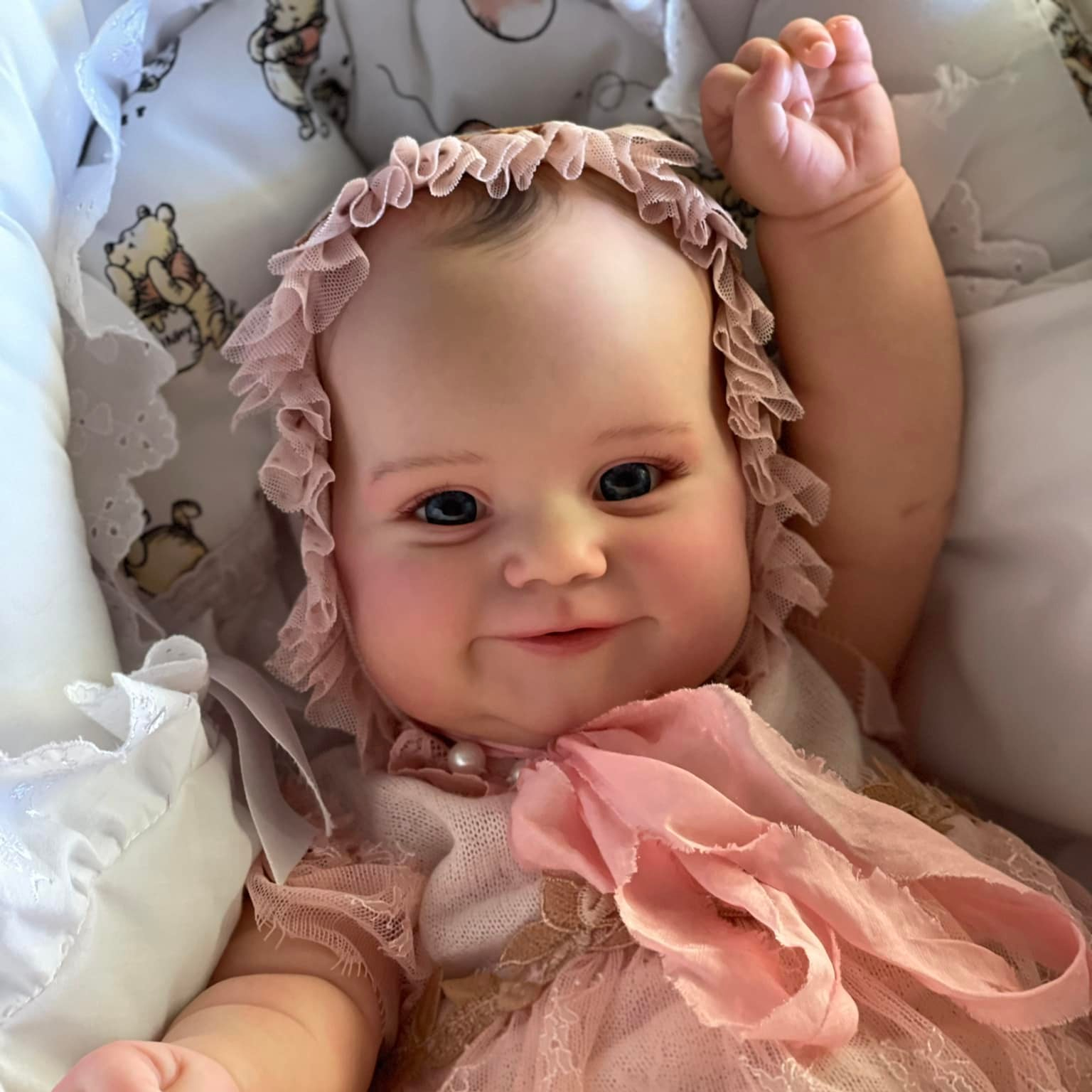 Pinky Reborn 24 Inch Reborn Baby Doll Girls,Real Life Cute Smiling