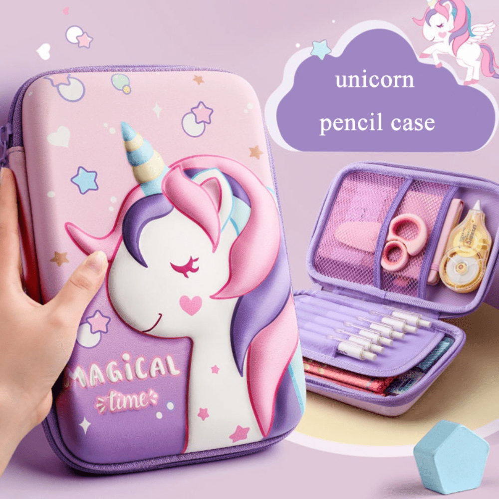3d Unicorn Pencil Case Diy Cute Pencil Case School Supplies - Temu
