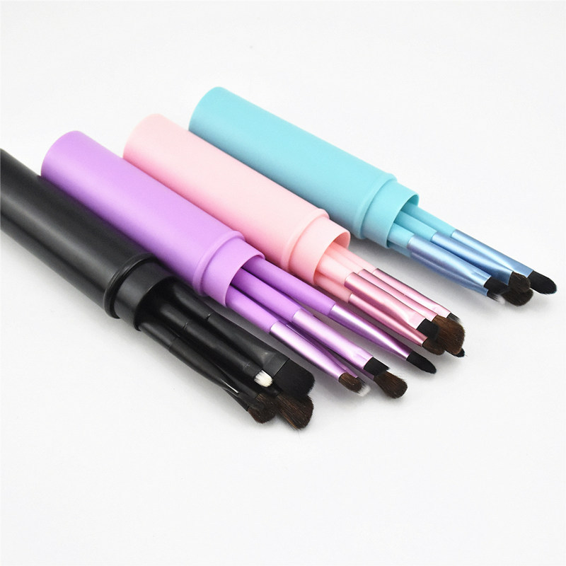 5pcs Eye Makeup Brush Set with Case - Professional Mini Brushes Kit