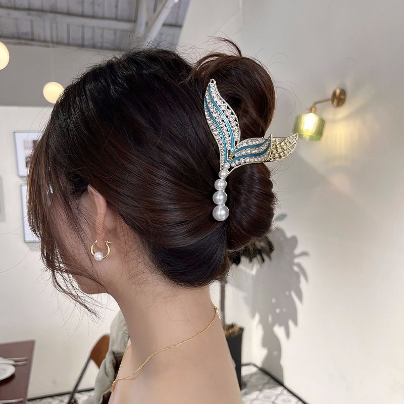 Rhinestone Pearl Fishtail Hair Clip Women's Fashion Luxury Hair Clip Hair  Accessories 1pc | Check Out Today's Deals Now | Temu
