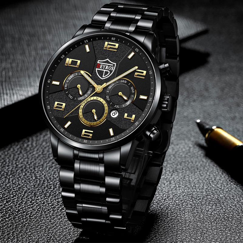 Reloj de cuarzo para hombre, reloj de pulsera analógico único de negocios  casual, relojes baratos con cómoda correa de piel sintética, color negro