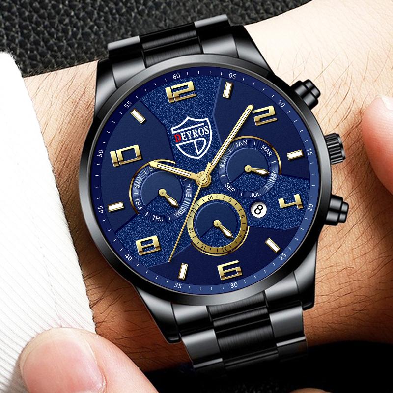 Fashion Men Stainless Steel Watches Man Casual Quartz - Temu