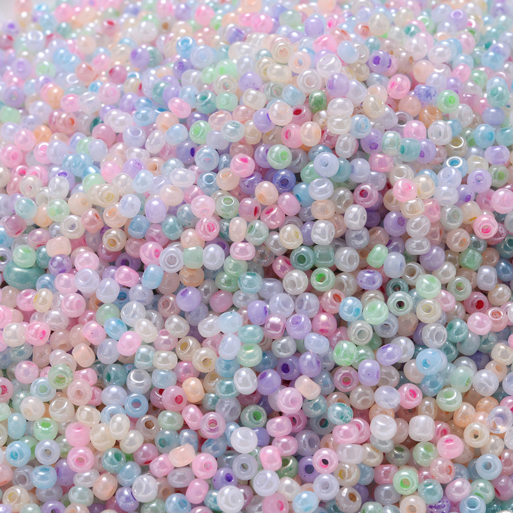 Colorful Gradient Color Tube Glass Beads Loose Spacer Seed - Temu