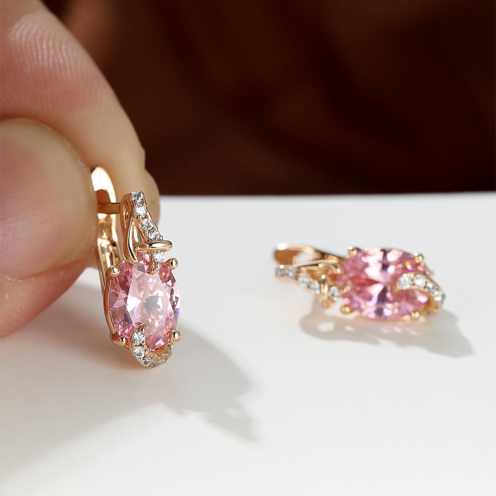 Making Rounds - Pink Hot Pink Rhinestones Hoop Earrings