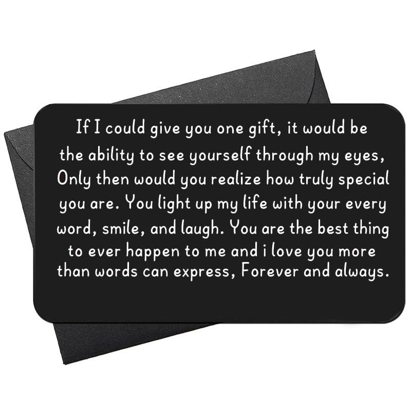 Engraved Aluminum Wallet Card - Mens Anniversary Gifts from Wife - Gifts for Husband - Anniversary Gifts for Men - Sentimental Gifts for Boyfriend 