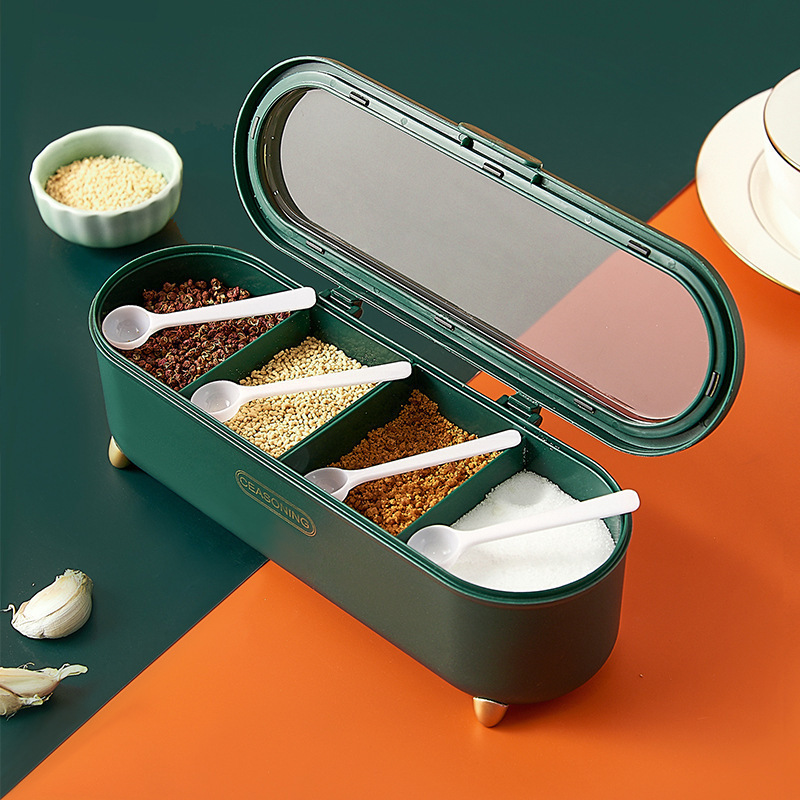 Spice Storage Box With 4/8 Compartments Portable Spice And - Temu