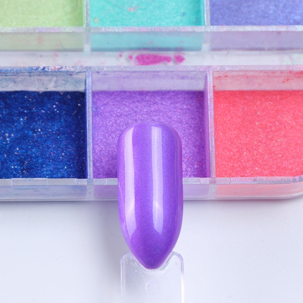 12 Colors Chrome Mirror Effect Nail Powder Pigment Glitter Nail Powder  Super Shining Nail Art Manicure Decoration 