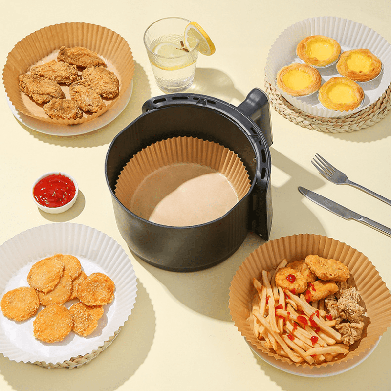 2pcs Reusable Silicone Air Fryer Liners, Substitutes For Parchment Paper,  For Baking Sheet, Oven, Kitchen Accessories, Coffee Brown