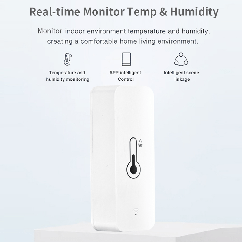 Tuya 1pc Capteur de température et d'humidité intelligent, moniteur à  distance WiFi APP pour Smart Home Smart Life, fonctionne avec Alexa, Google
