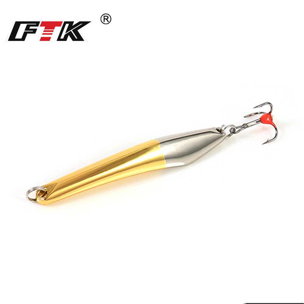 FTK 1pc Ice Fishing Lure With Treble Hook, Winter Bait Fishing Spoon  Jigging Lure 10g/0.353oz 20g/0.71oz 25g/0.88oz