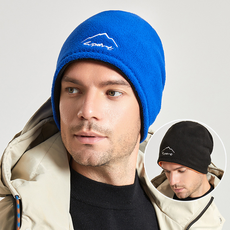 New Winter Coldproof Ski Hat Mens Outdoor Hat Double Sided Can