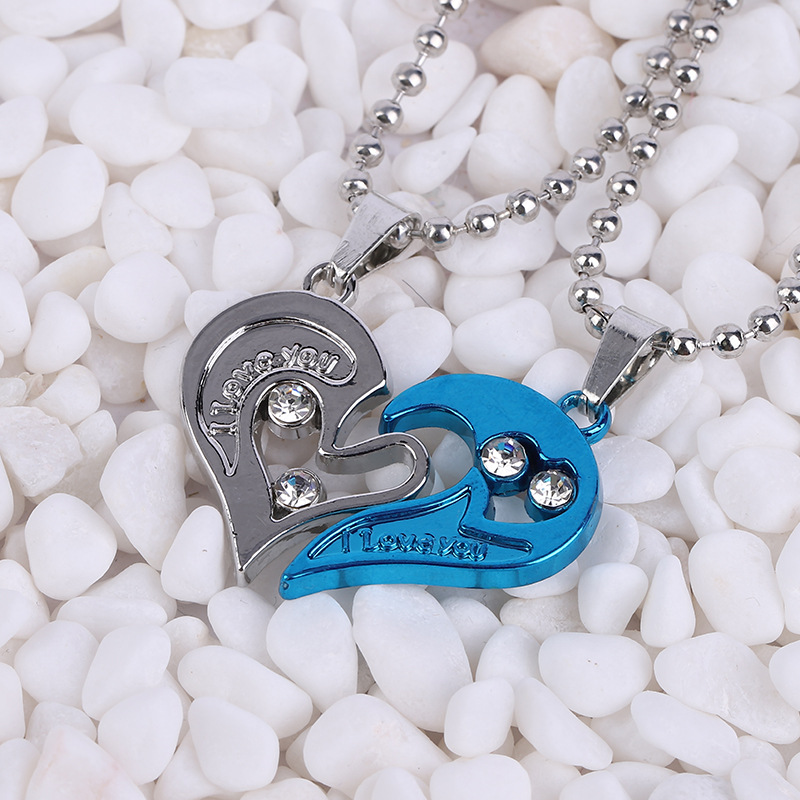 Karina Moon - Set of 2: Couple Matching Magnetic Heart Pendant Stainless  Steel Necklace