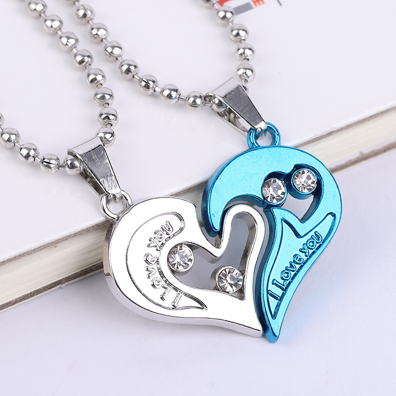 Karina Moon - Set of 2: Couple Matching Magnetic Heart Pendant Stainless  Steel Necklace