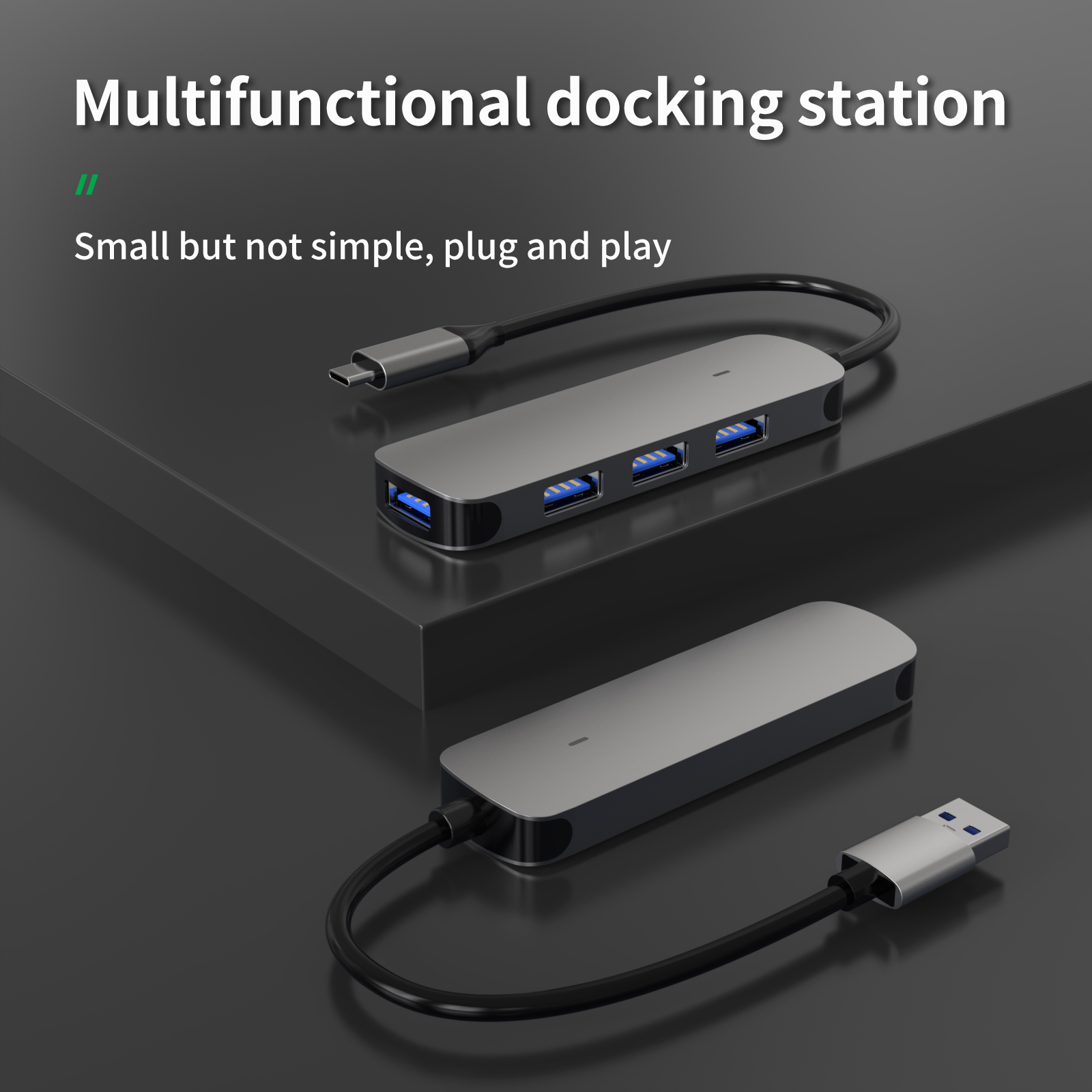 4 In 1 Type-c Usb Docking Station With 4k Usb Type C To Hd Hub ...